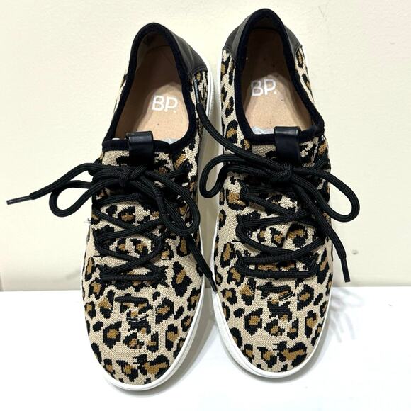 BP Women’s Knit Animal Print Lace-Up Platform Sneakers Size 8.5 M - Picture 5 of 11